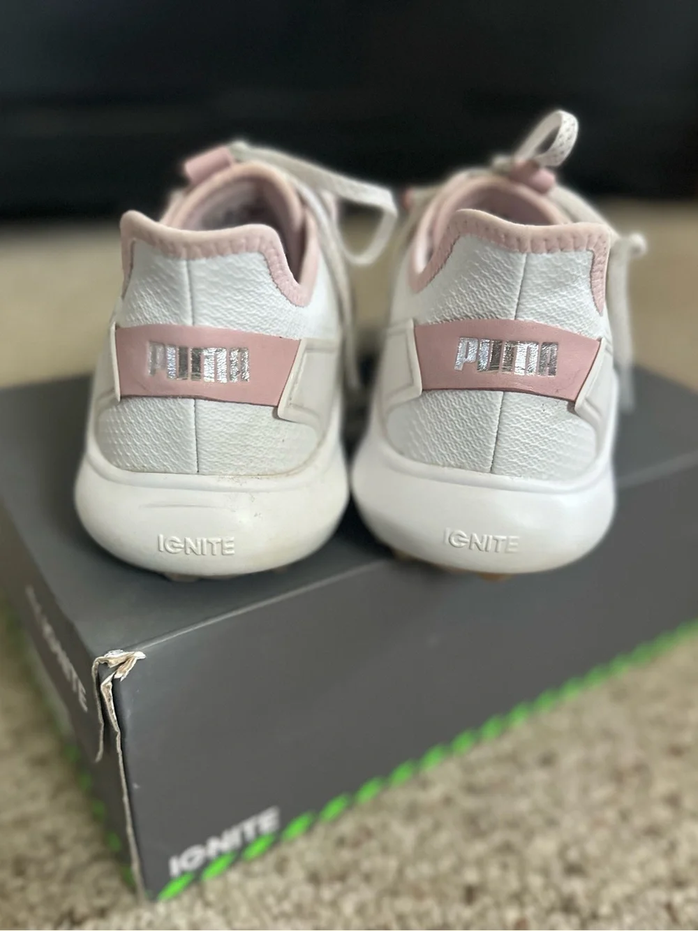 Puma Ignite Ladies Golf Shoes Pink & White Size 9.5